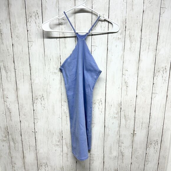 Zara Dresses & Skirts - Zara Dress Women Size S Halter neck Sleeveless Blue Mini Form Fitting Summer